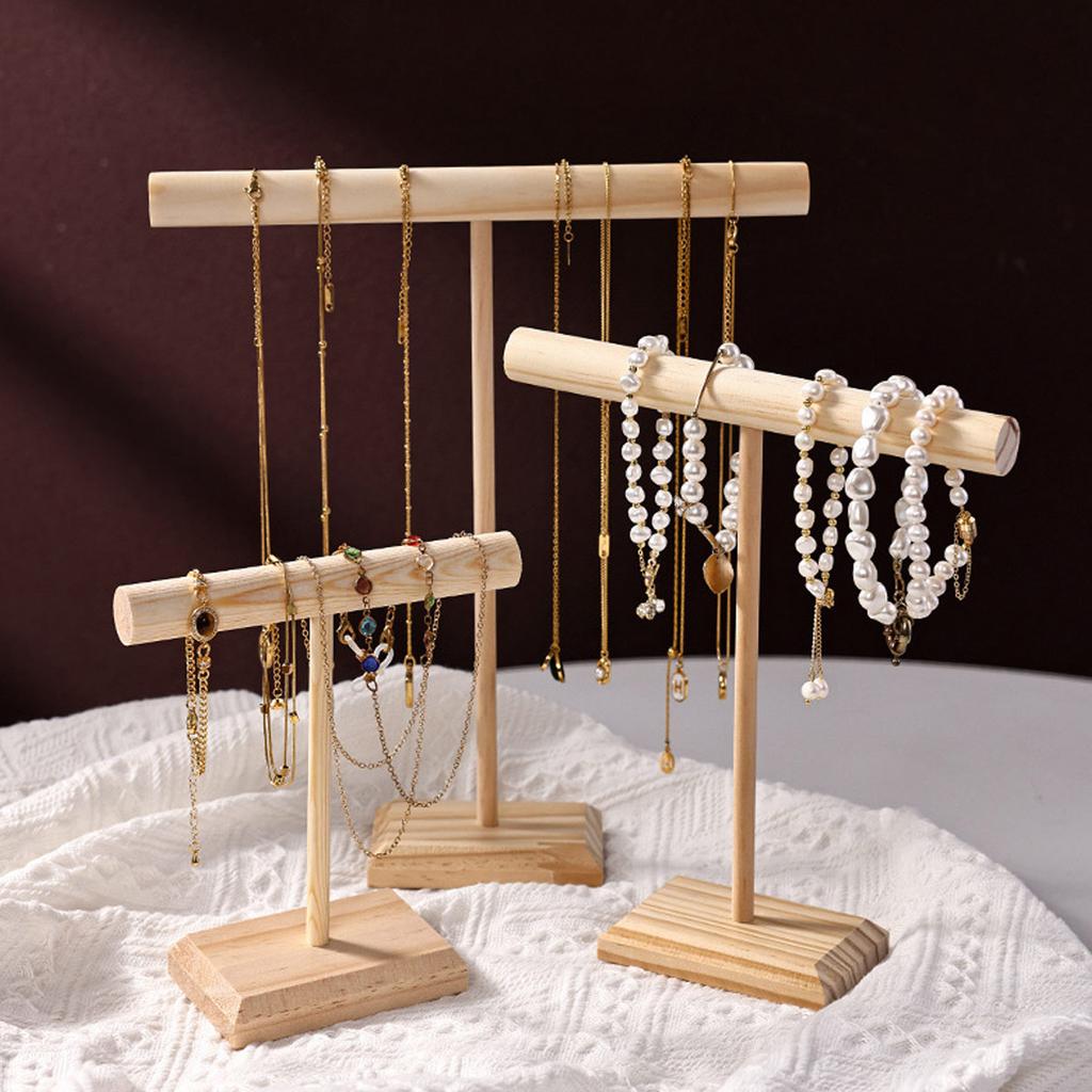 Wooden Bracelet Display Rack, T-shaped Jewelry Rack, Jewelry, Necklace, Watch Storage Rack, Minimalist Hanging Rack