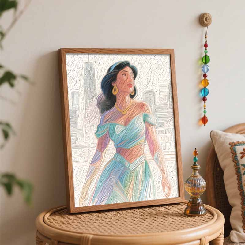 Disney Princess Jasmine Digital Oil Painting Hand Painting Kit Diy Home Decoration Modern City Aesthetic Wall Art Craft Supplies