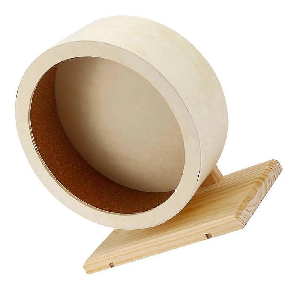 Small Animal Wooden Hamster Wheel for Rats and Guinea Pigs, Medium Size Pet Exercise Toy, Safe and Durable Design 25-26s