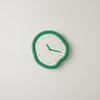 Decorative Wall Clock Organic Shape Silent Green for Living Room, Bedroom, Entryway