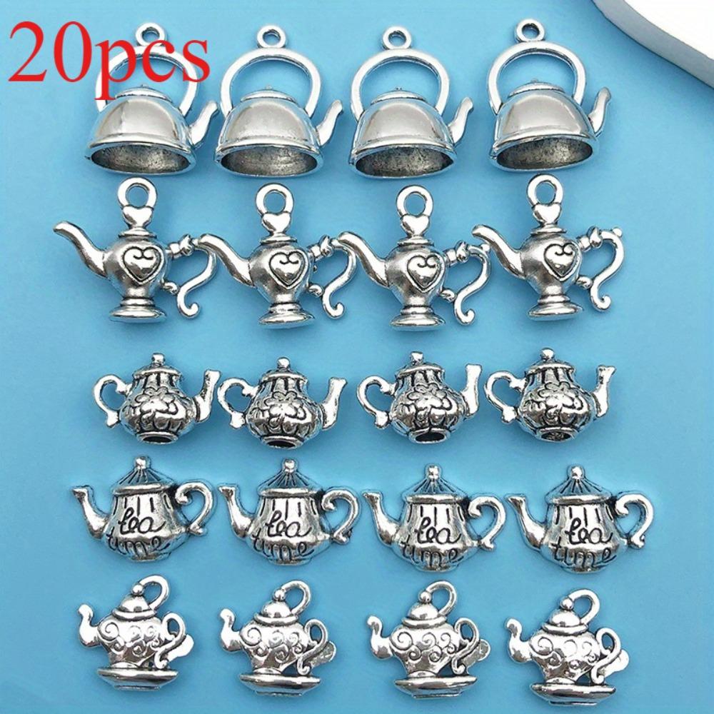 20 ретро-подвесок в виде чайников. Антисеребро для брелоков, браслетов и ожерелий. чистый