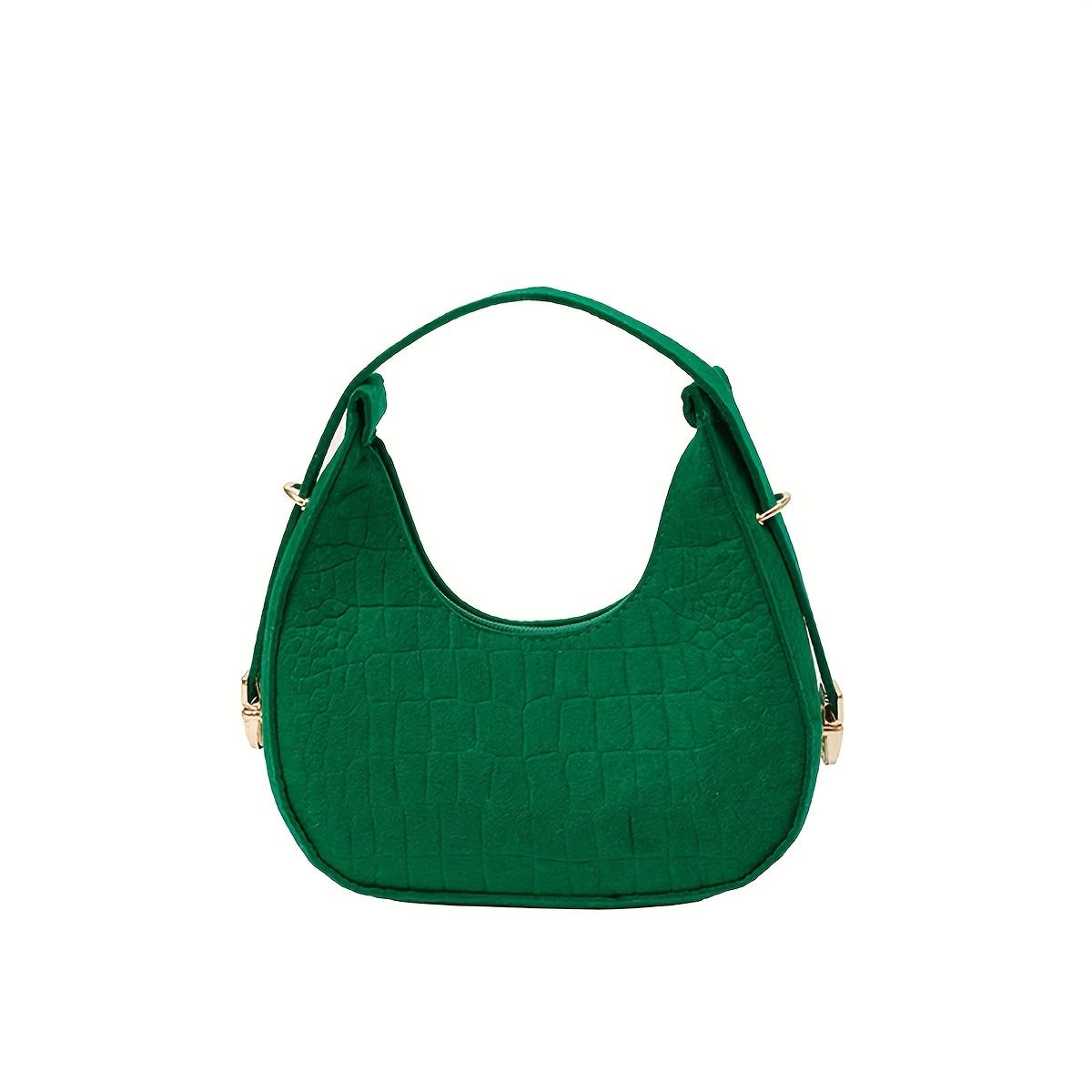 

Stylish Handbag for Women - Chic Korean Version, Single Underarm Dumpling Handbag with Golden-Tone Hardware, Textured Design Miss зелений