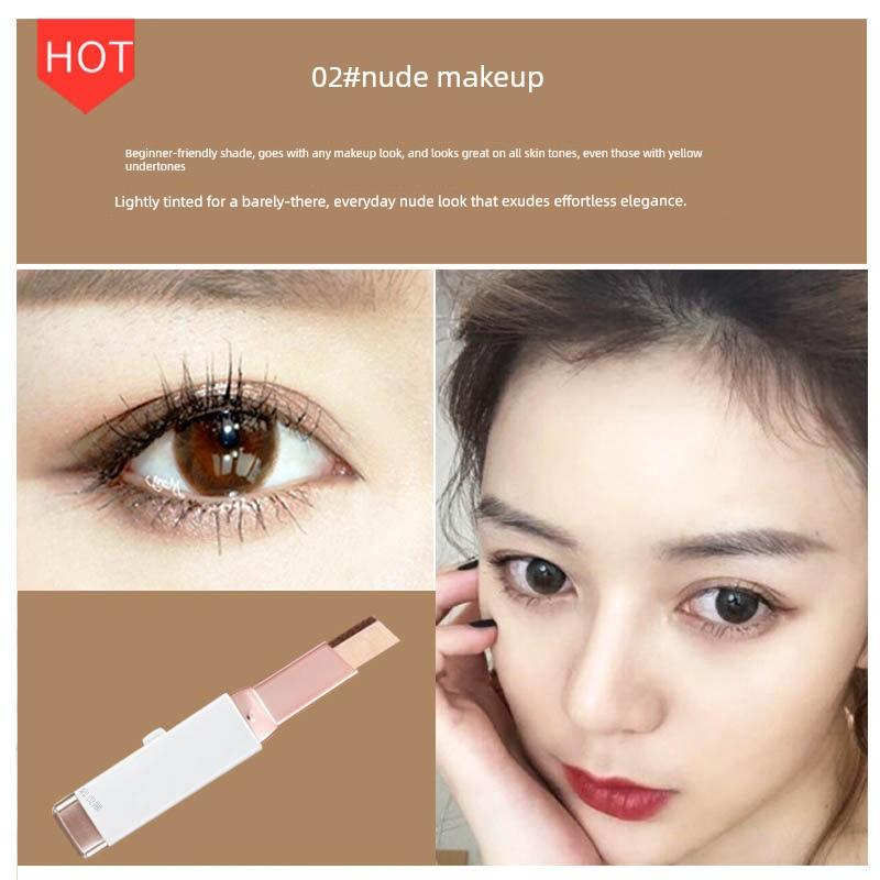 Eyeshadow Stick for Lazy Beginners, Two-Color Waterproof Highlighter, One-Swipe Application, Pearlescent Brightening
