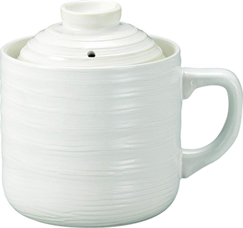 Kakusei Microwave Cookware, White, 550ml, Microwave-Only Ceramic Rice Cooker, Easy Cooking Gozen, T-01W