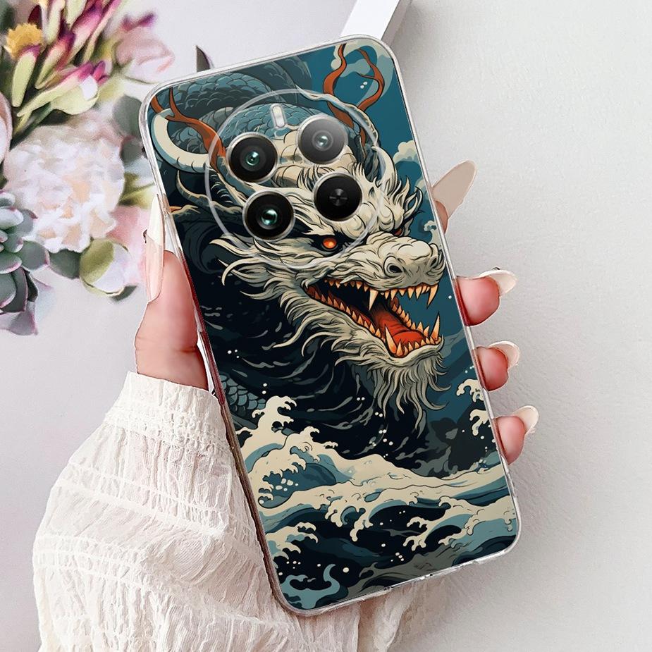 For Realme 12 Pro Plus Case RMX3840 Cute Cat Lucky Koi Painted Cover Soft Slim Phone Case For Realme 12 Plus Realme12 Pro+ Shell
