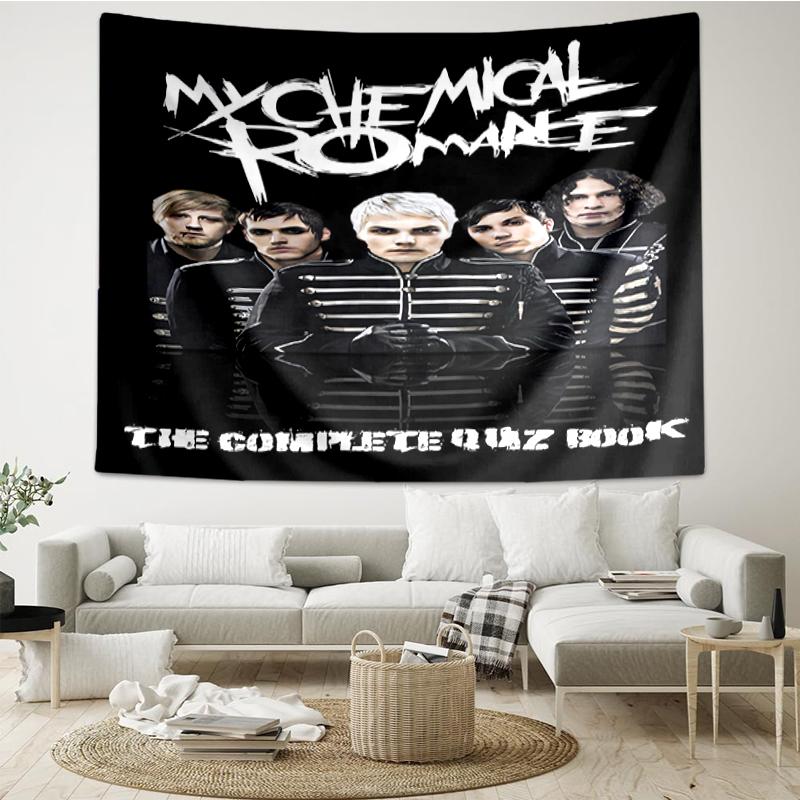 My-Chemical-Romance Print Tapestry, Backdrop, Easy Setup, Ideal for Bedroom, Office & Living Room, with Aesthetic Wall Hanging Decor.