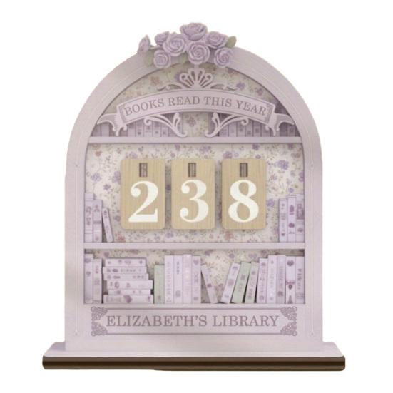 Book Read This Year Counter Wooden Sign Reading Tracker for Bookshelf Home Library Decor Book Lover Gift for Librarian Reader Teacher