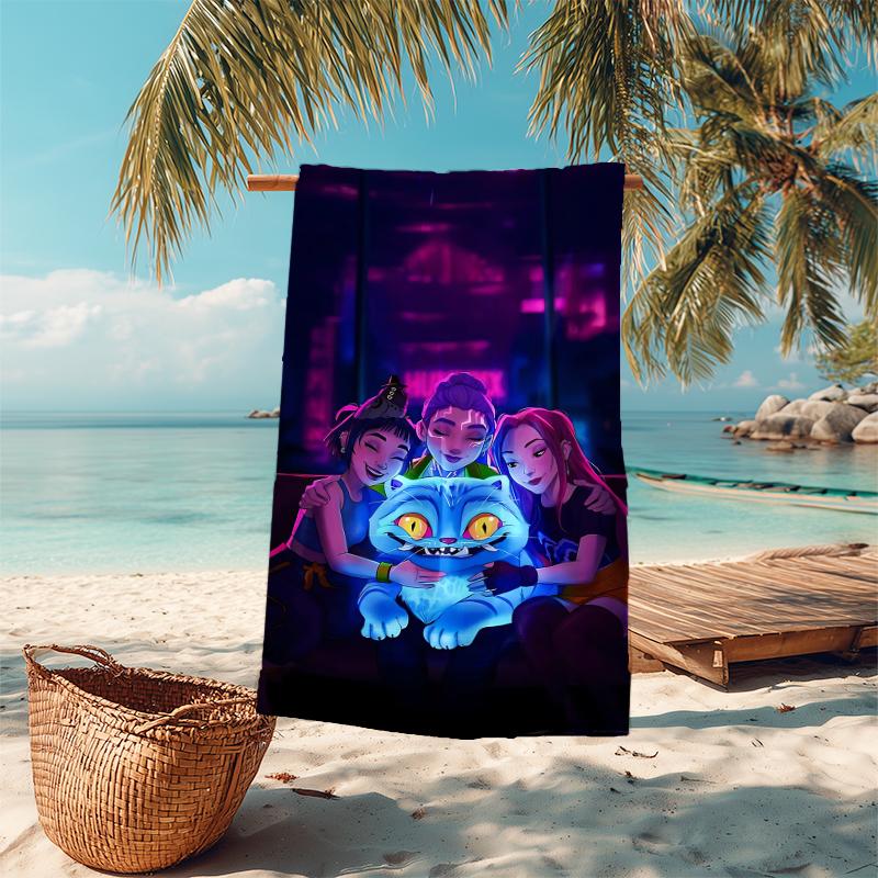 1Pc Purple Hair Hunter Beach Towel Microfiber Beach Towel Thin Absorbent For Beach Swimming Yoga Bath Sports 0917206