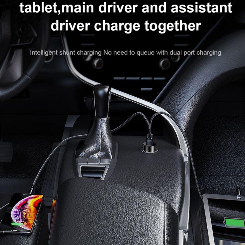 Car Chargers 2 Ports Fast Charging For Samsung Huawei Iphone 7 8 Plus Xiaomi 10 Universal Aluminum Dual Usb Car-charger Adapter