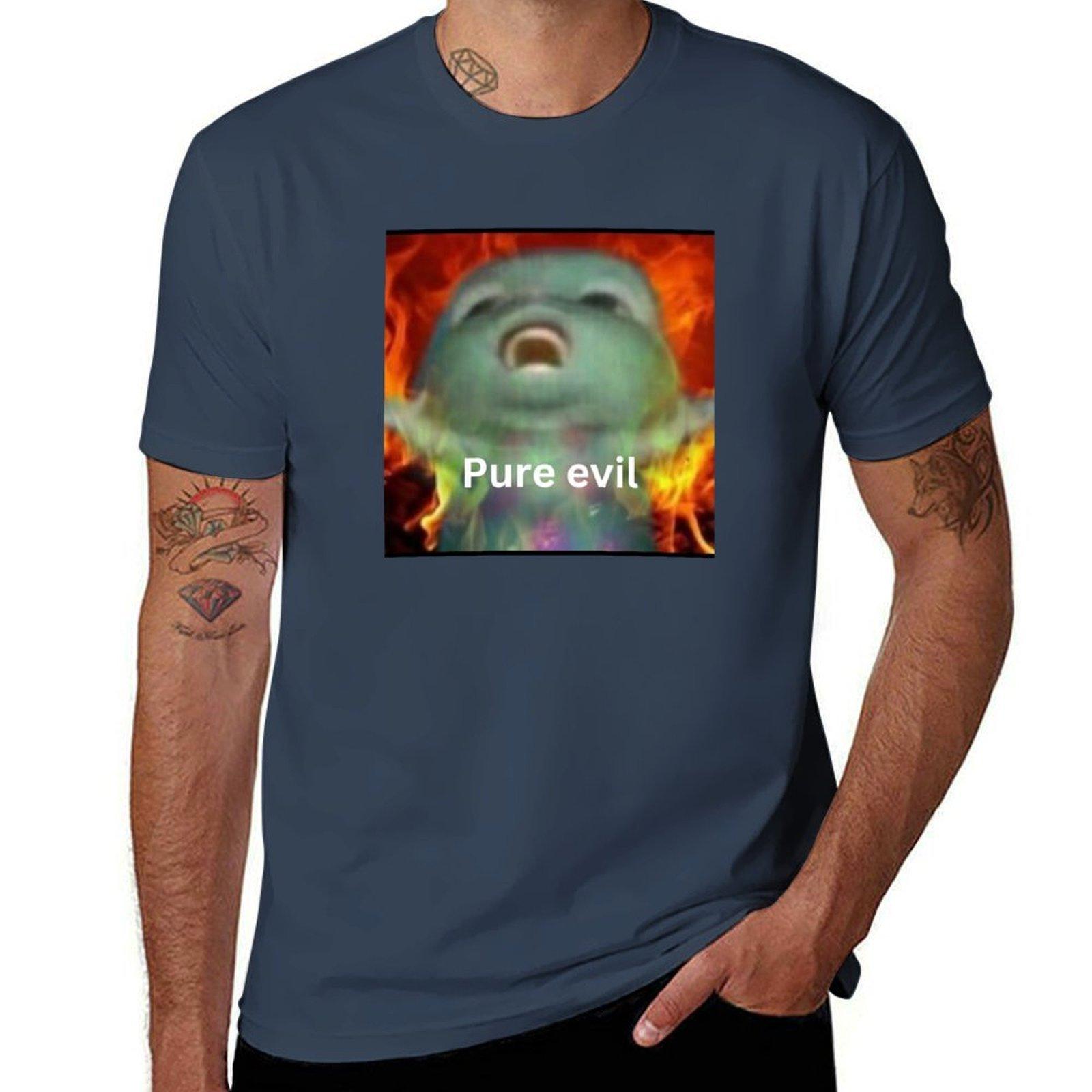 Bibble Pure evil meme TShirt Basic Casual Short Sleeve Cotton Shirt S