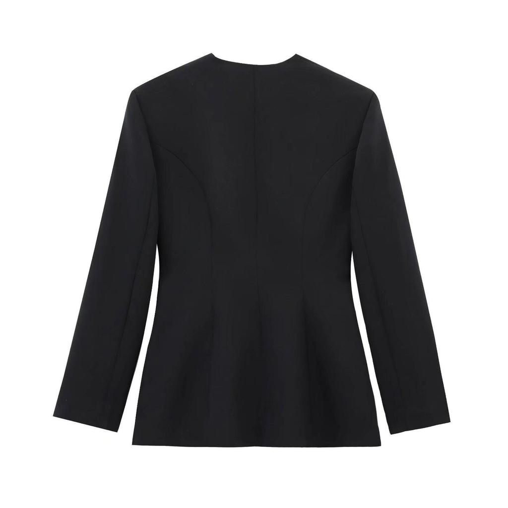 Women's Winter 2024 European & American Style Fashion Suit with Versatile Belt - 1270608