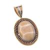 Natural Fossil Coral 925 Solid Sterling Silver TwoTone Gift Pendant 1.50" I7r90