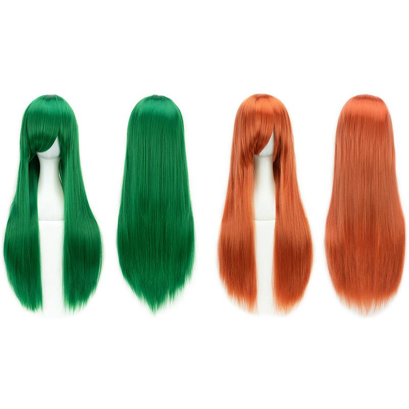 Universal Synthetic Colorful Long Straight Cosplay Wigs Natural 80Cm Hair Extensions Lolita Masquerade Party Hairstyle
