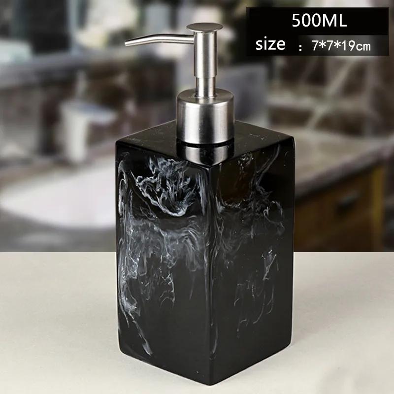 Lotion Fles 500 Ml Hars Zeep Fles Creatieve Hotel Marmer Shampoo Dispenser Pers Handdesinfecterend Fles Zeepdispenser Set