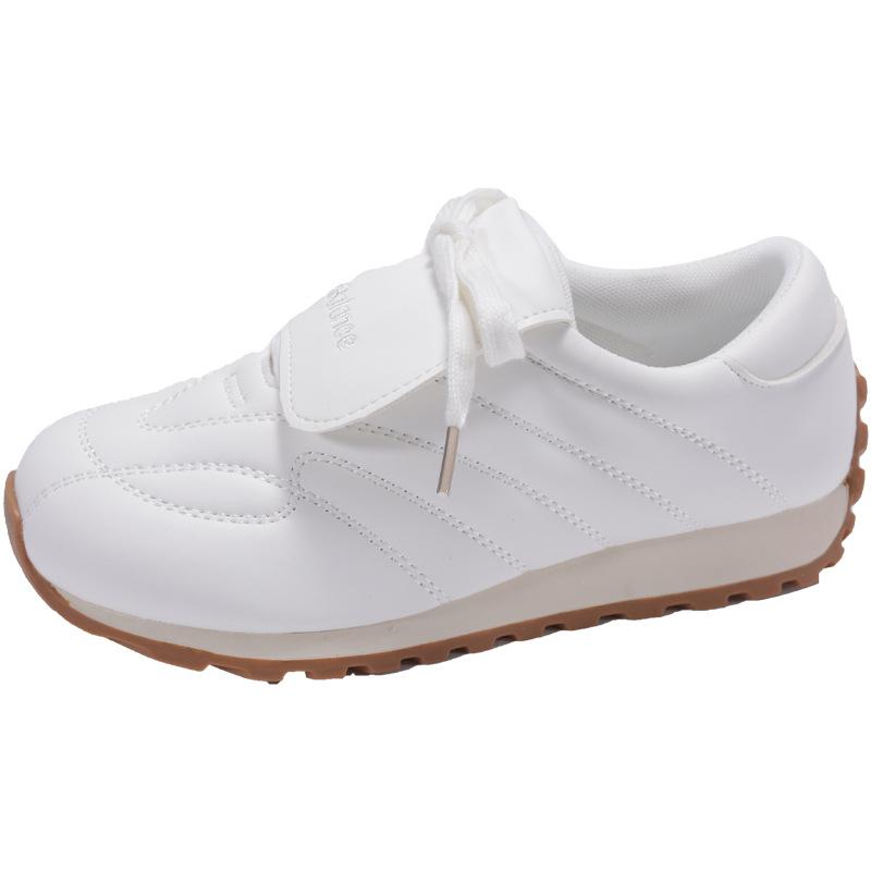 

2025 new tongue-turning casual Forrest Gump training shoes women s platform casual lightweight diamond round head lace-up sports shoes 40 белый