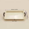 PET Plastic Serving Tray with Handles Clear Food Trays for Eating Diamond Texture Nesting Tea Serving Dishes Platter Tableware