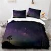Starry Sky Galaxy Duvet Cover Natural Scenery Bedding Set Microfiber Aurora Comforter Cover King Size For Kids Adult Room Decor