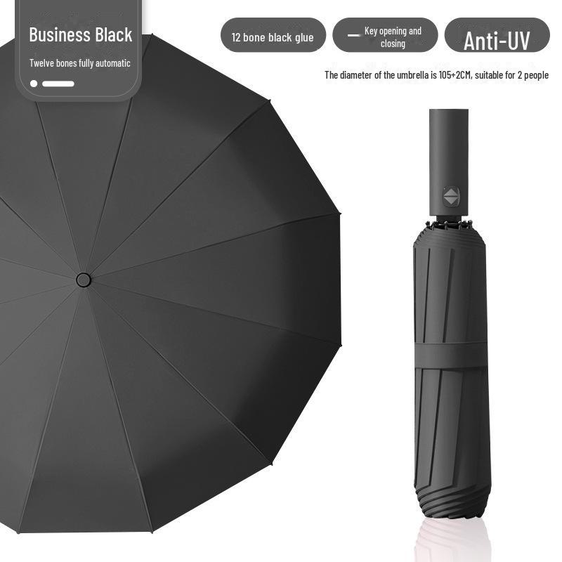 36-Rib Auto-Fold Umbrella with Custom Logo for Sun Protection and Promotion