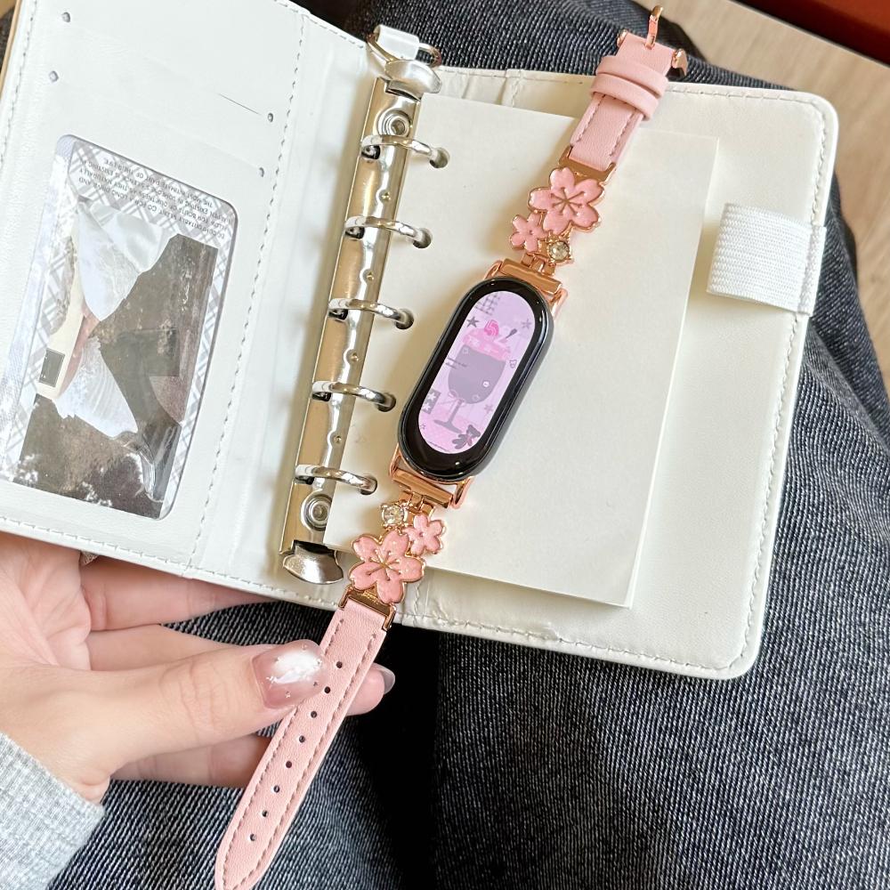 Δερμάτινο Λουράκι με Διαμάντια για Xiaomi Mi Band 10 9 8 Βραχιόλι για Xiaomi Mi Band 8 9 Pro/Redmi Watch 4 5 6 NFC Αθλητικό Λουράκι