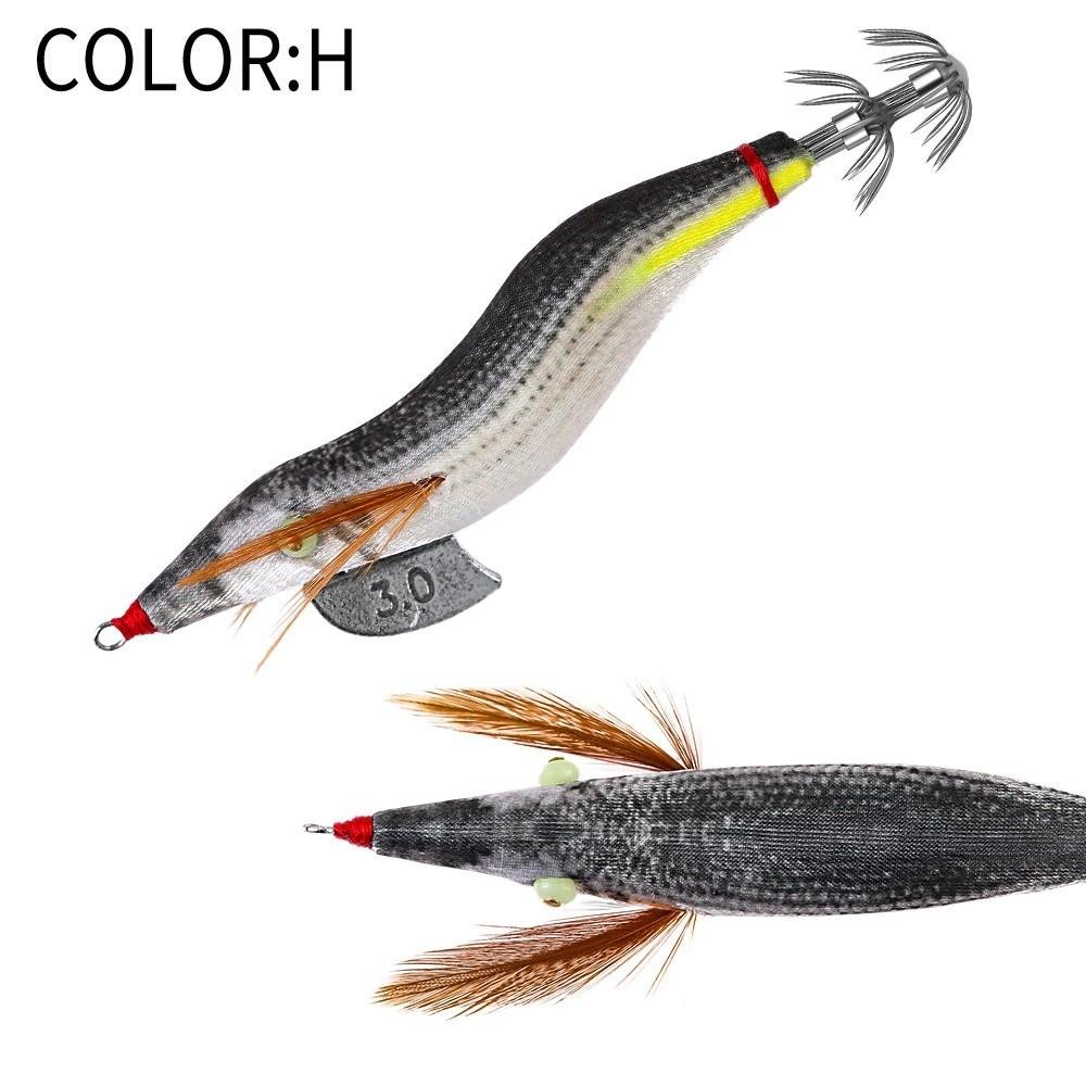 Egi 3.0 Hook Squid Bait Wutong Wood Octopus Design Jigging Lures Cuttlefish Shape 30g Weight Artificial Lures Saltwater Fishing