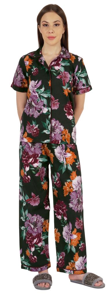 Inkmeso Women  s Classic Short Sleeve Shirt and Pajama Pants Loungewear 2 Pc PJ Sleep