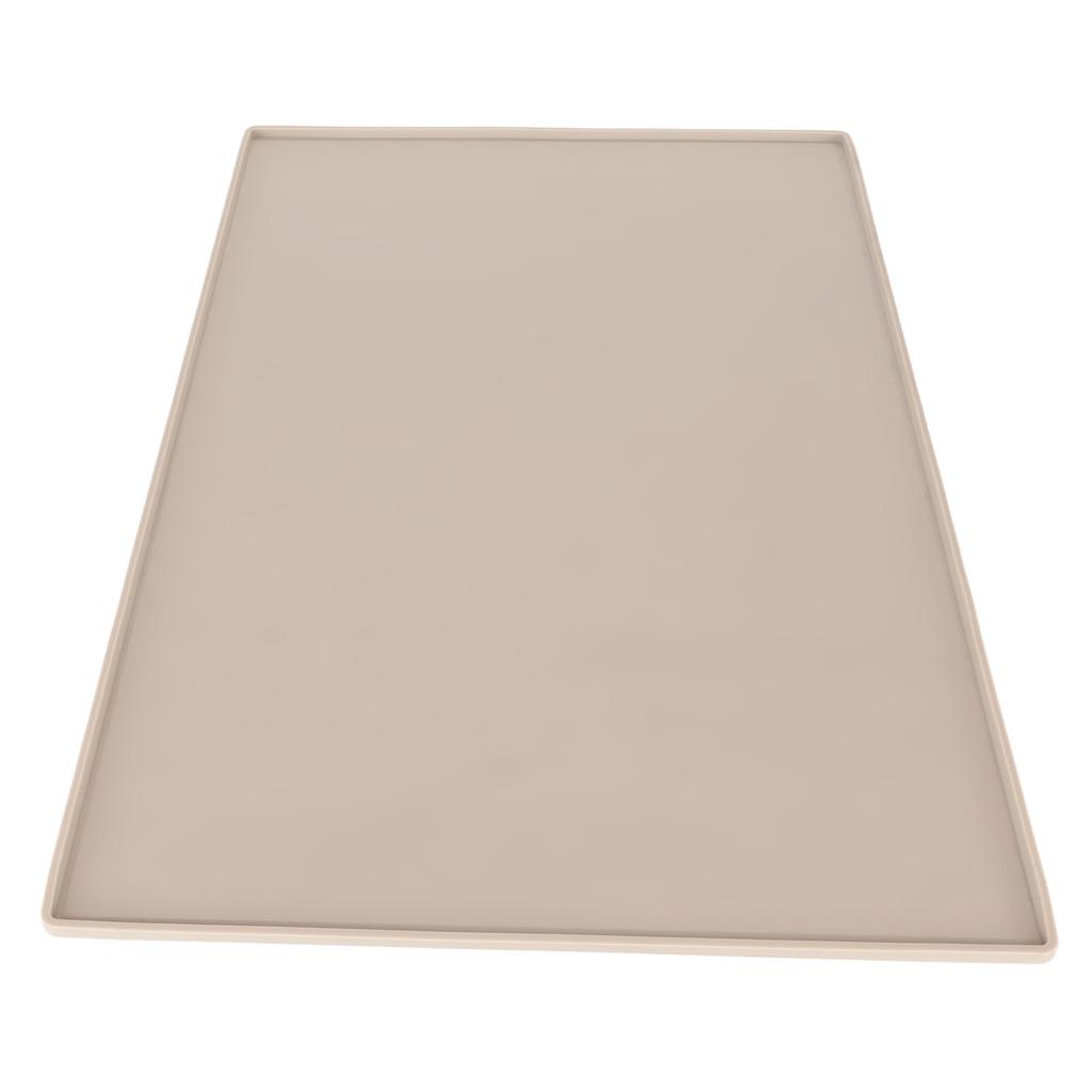 Silicone Pet Feeding Mat for Food and Water Prevent Spilling Waterproof Pet Feeding Placemat for Dog Cat Beige