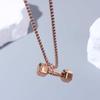 Mini Fitness Series Pendants Titanium Steel Dumbbell Sports Necklace Dumbbell Necklace  Bodybuilder