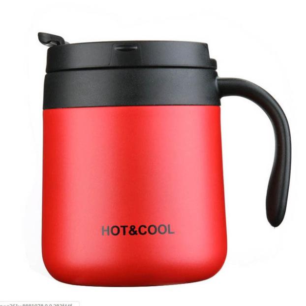 Thermosbecher mit großem Fassungsvermögen, 500 ml, Isolierflaschen, tragbarer Thermosbecher aus Edelstahl, Wasserflasche, Reise-Teebecher, Büro-Thermosbecher