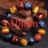 Natural Colorful Ball-Shaped Tiger Eye Bracelet with Blue Red Beads for Women Men Party Occasion Stretch Sizes 10-20mm AAAAAA