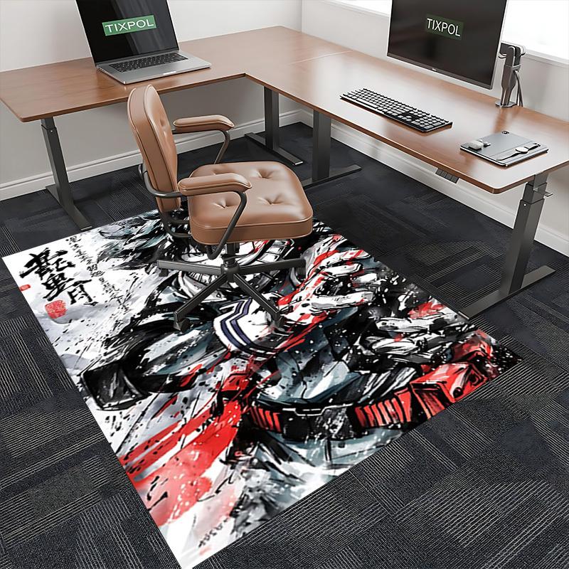 1pc My Hero Academia Midoriya Izuku Chair Mat - Anime Cartoon Design Office Desk Pad, Non-Slip Carpet for Home Decor, Suitable for All Seasons.O021