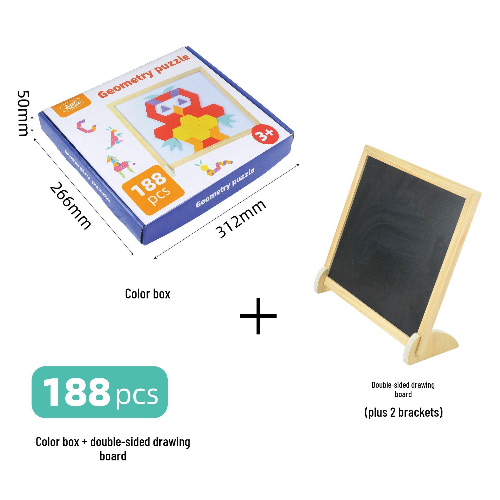Magnetic Tangram Board: Children s Wooden Puzzle & Blackboard