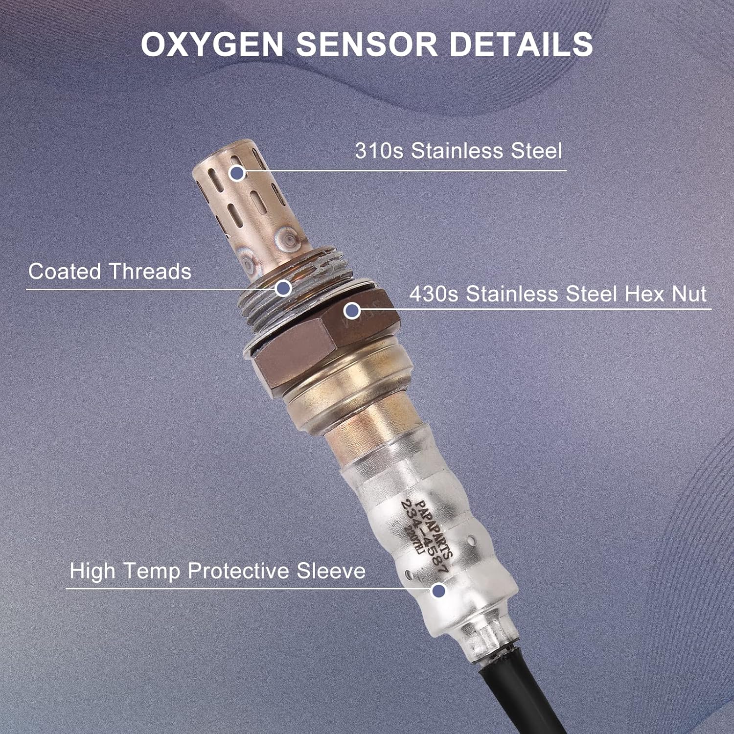 

PAPAPARTS Set of 2 234-4587 Oxygen O2 Sensor Upstream and Downstream Compatible with Dodge Ram Durango Dakota Jeep Grand Cherokee Chrysler 300 Town