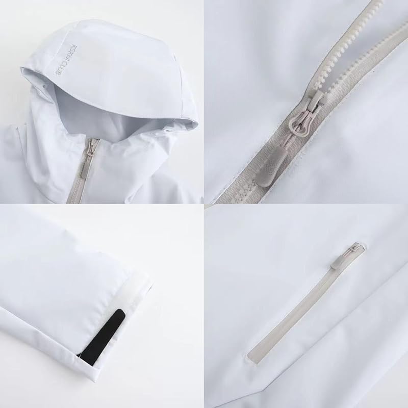 Generic Outdoor Jacket Waterproof Windproof Loose Silhouette For Climbing Travel Outdoor Camping Unisex Couple M