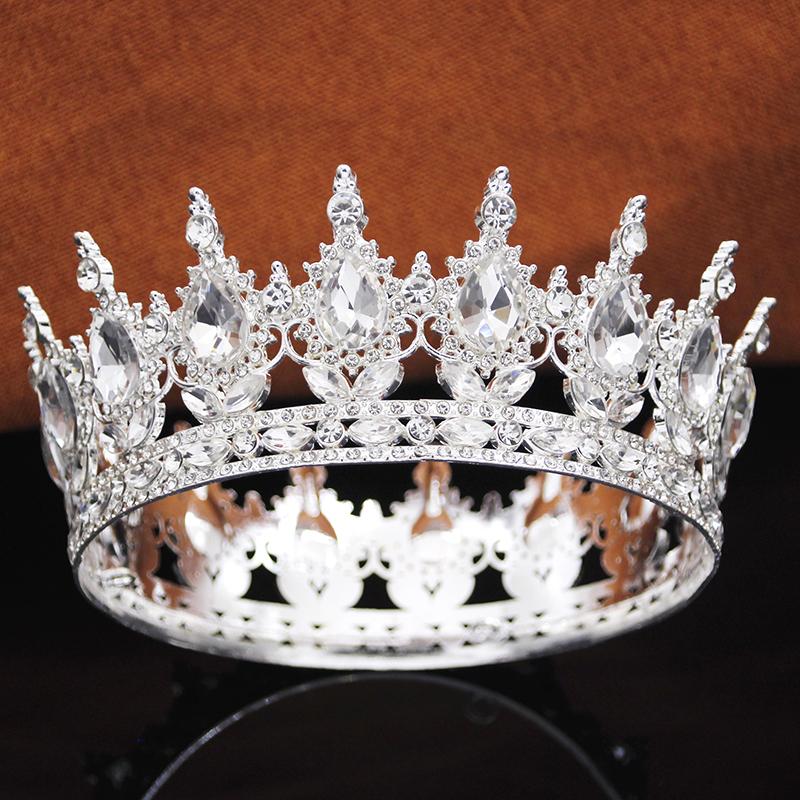 

Винтажные королевские тиары и короны для женщин, тиары принцессы для выпускного вечера и свадьбы, диадема полного круга, свадебные аксессуары для волос