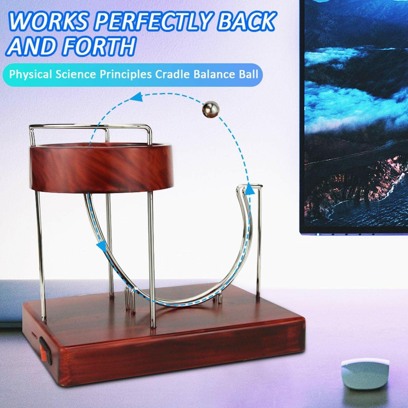 

Kinetic Art Perpetual Motion Machine Desktop Sculpture Electric Powered Stress Relief Toy for Science Exploration Type A