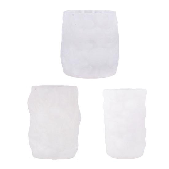 3Pcs Christmas Candle Silicone Mold for Epoxy Resin Plaster Concrete Reusable Xmas Theme Cylinder Mold for DIY Candle Holders Storage Containers