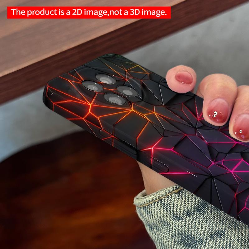 2DFlat Xiaomi Redmi phone caseNeon Geometric Glow Phone Casesuitable for Redmi Note 11 12 13 14 A3 K80 15 17 Ultra