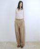 PROVO Mock Neck Shirred Tee / Beige