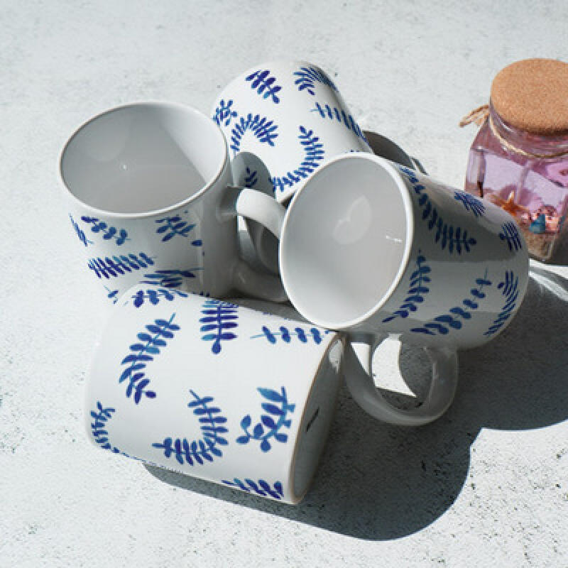 cc630-Design Mug 4p-Blue Leaf