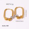 Elegant Color Block Stainless Steel Hoop Earrings for Women - Fashionable and Durable Round Design