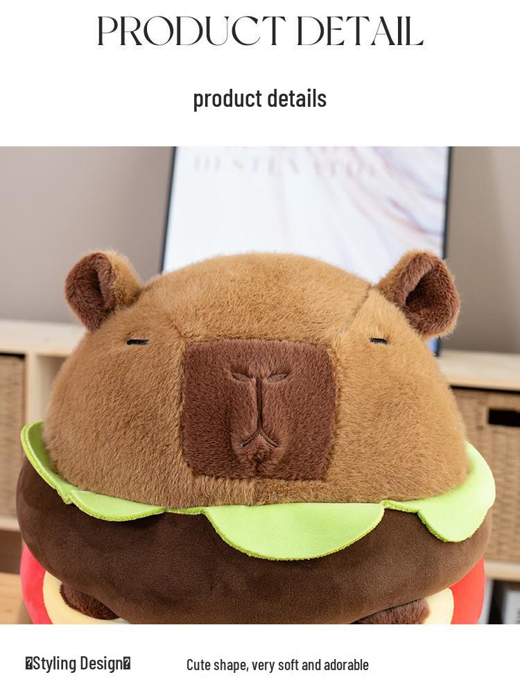 Capybara Hamburger Plush Pillow Doll - Perfect Birthday Gift for Women