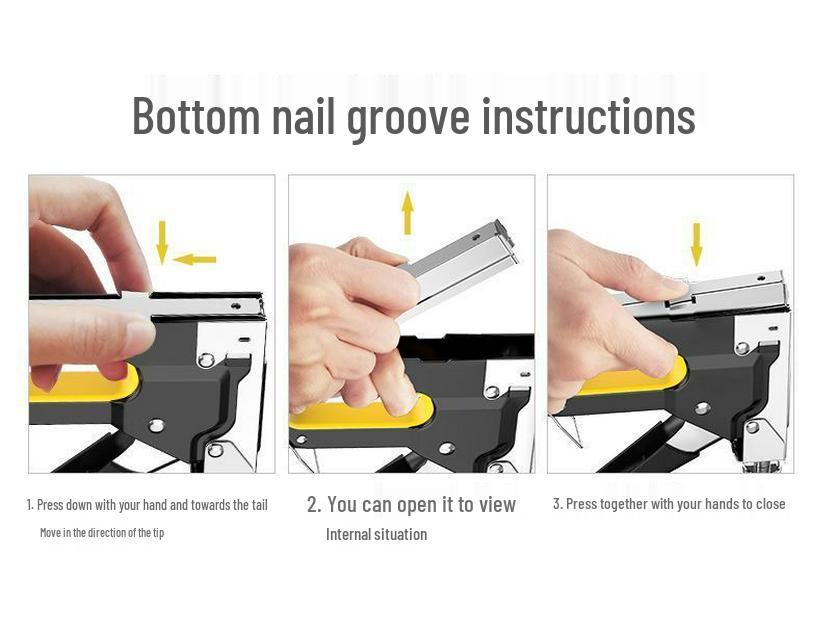 Three-in-One Handheld Woodworking Staple and Brad Nailer for Cabinets and Sofas