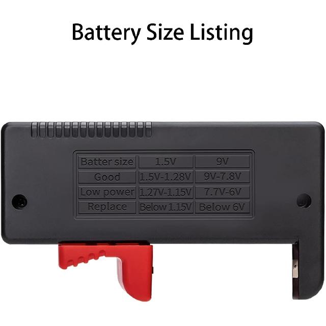 Battery Tester Checker, Universal Small Battery Tester for AAA AA C D 9V 1.5V, Button Cell Batteries Checker - Small Volt Checker for All Batteries -