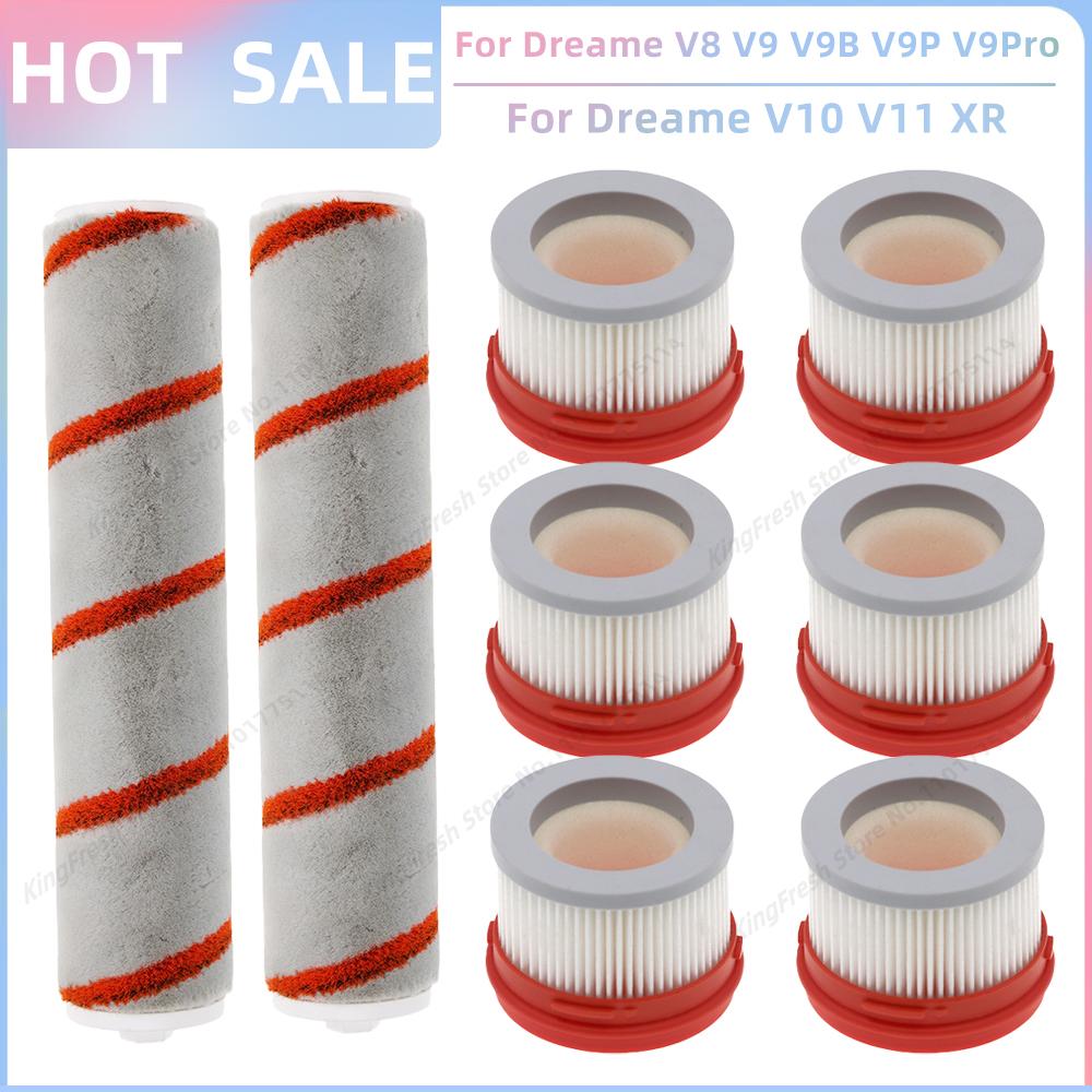 Fit For Dreame V9 V10 V11 V8 V9B V9P V9Pro XR Wireless Handheld Vacuum Cleaner Parts Main Roller Mites Removal Brush HEPA Filter