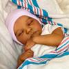 Soft 18 Inch Cloth Body Reborn Babies Dolls Levi Cute Sleeping Realistic Simulation Doll with Dark Skin 3D Painting Lifelike Rebirth Doll Kid Play Toy