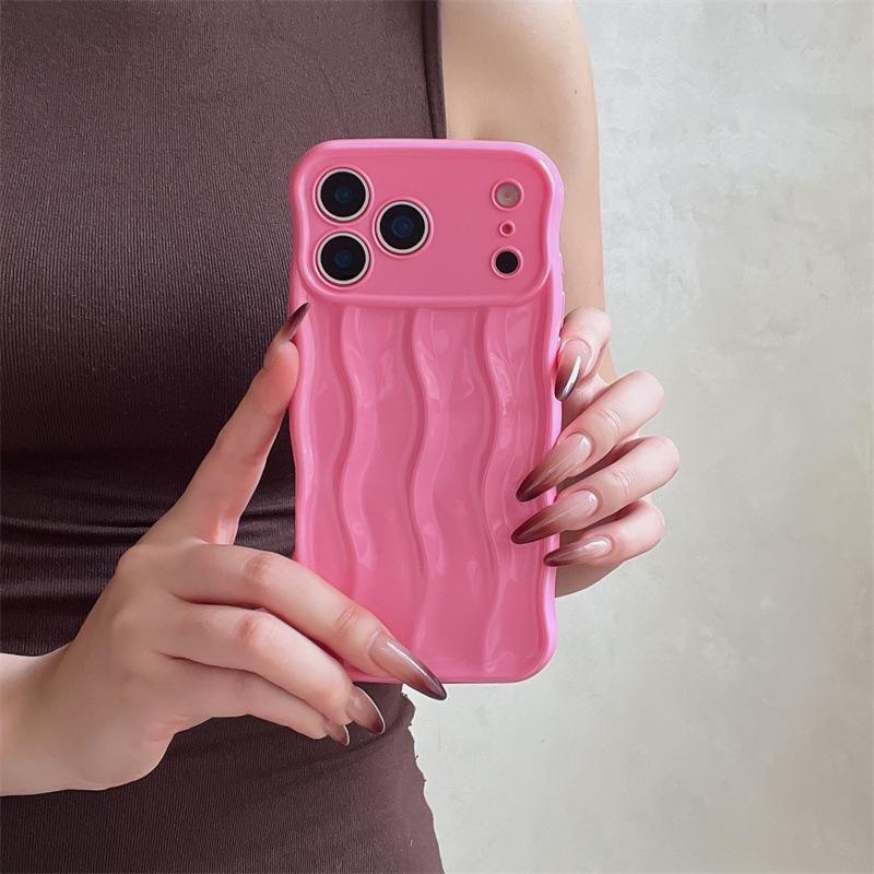 3D Wave Pattern Soft Shell Case for iPhone 13-17 Pro Max