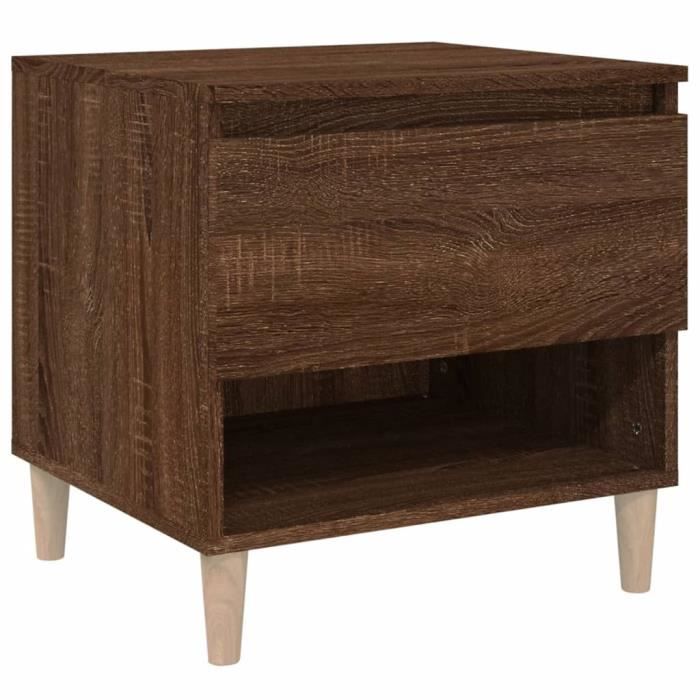 VidaXL Table de chevet Chêne brun 50x46x50 cm Bois d'ingénierie 819546