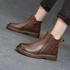Round Toe Women's Shoes New Autumn and Winter Fashion Boots Women's Short Boots Handmade Retro Soft Sole Soft Top Cotton Shoes