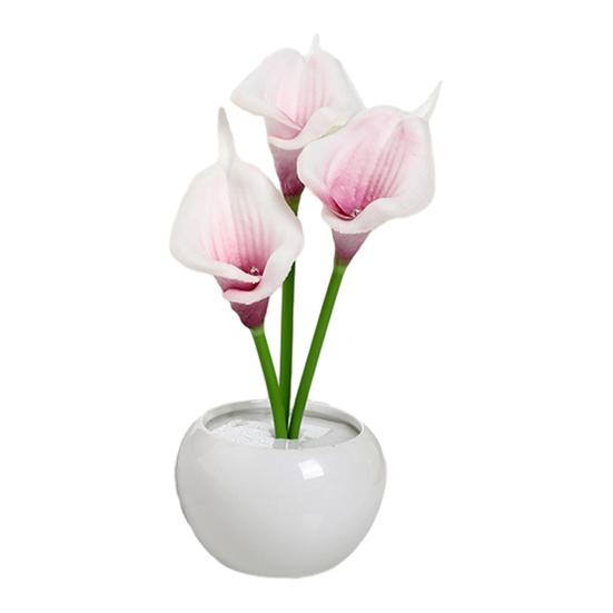 Calla Lily Lamp LED Simulation Light with Ceramic Calla Lily Flower Night Vase Faux Floral Bedroom