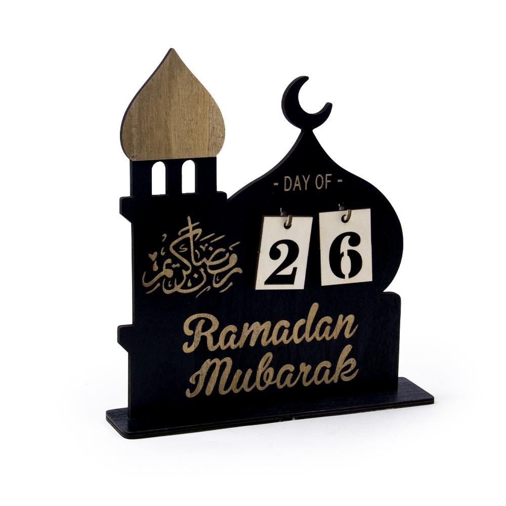 2025 Ramadan Adventskalender Eid Mubarak Acryl Countdown-Kalender Islamisches Muslimisches Festival Party Tisch Heimdekoration Ornament